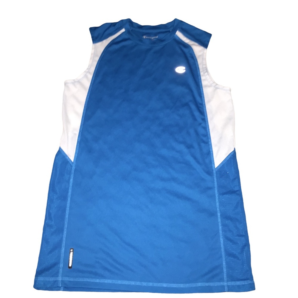 Champion Double Dri Tank Top Size XL Turquoise White Muscle Shirt Basketball